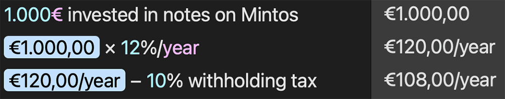 mintos withholding tax calculation